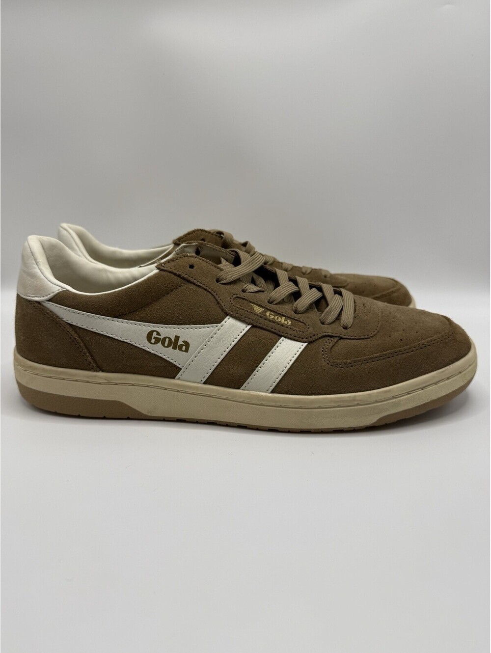 Gola Hawk Suede Women's Athletic Shoes CLB722 Brown White Sneakers US11 UK9 EU42